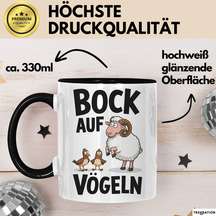 Lustige Tasse Geschenk Bock Auf Voegeln Geschenkidee Witzig Erwachsene Schwarz Trendation