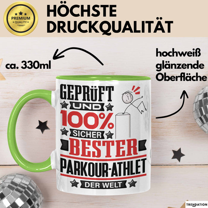Parkour-Athlet Geschenk Lustiger Spruch für Parkour-Athlet Geschenkidee Bester Parkour-Athlet Der Welt Grün Trendation