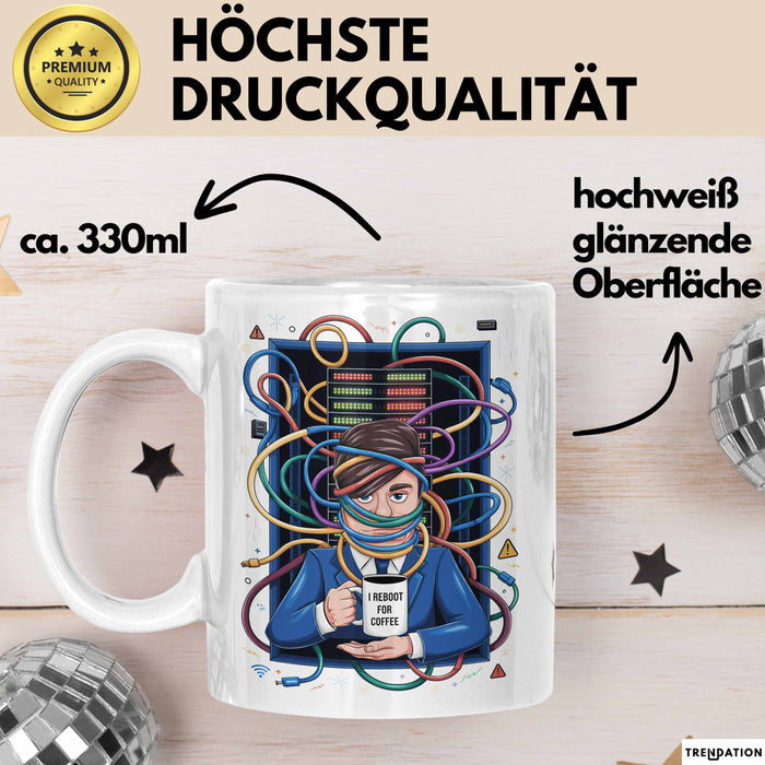 IT Administrator Tasse Geschenk Lustige Geschenkidee Spruch Für Netzwerk Helden Weiß Trendation