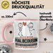 Halbcousin Geschenk Tasse Ich Bin Halbcousin Aber Sag Doch Einfach Superheld Lustige Geschenkdiee für Halbcousin Kaffee-Becher Rosa Trendation