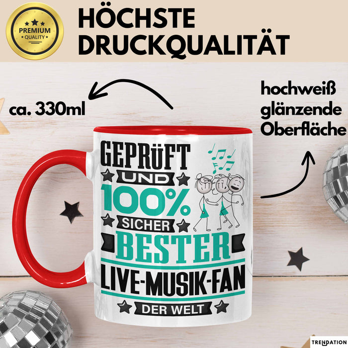 Live-Musik-Fan Geschenk Lustiger Spruch für Live-Musik-Fan Geschenkidee Bester Live-Musik-Fan Der Welt Rot Trendation
