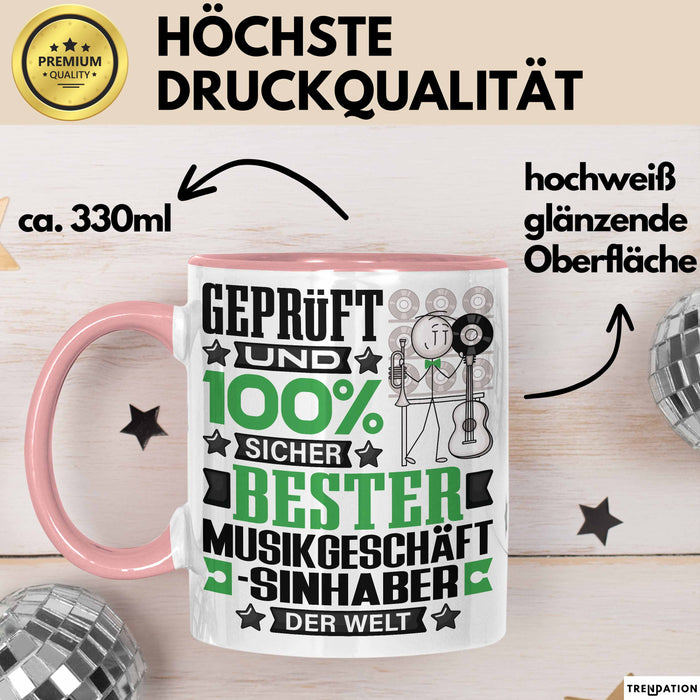 Musikgeschäftsinhaber Geschenk Lustiger Spruch für Musikgeschäftsinhaber Geschenkidee Bester Musikgeschäftsinhaber Der Welt Rosa Trendation