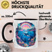 Delfin Tierliebhaber Tasse Geschenk Lustige Geschenkidee Spruch Regenbogendelfin Unterwasser Schwarz Trendation