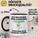 Cousin Geschenk Tasse Lustige Geschenkidee Geburtstag für Cousin Ich Bin Dieser Legendäre Cousin Von Dem Alle Geredet Haben Kaffee-Becher Schwarz Trendation