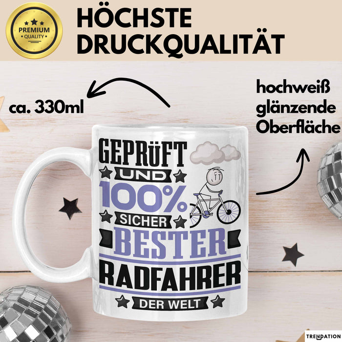 Radfahrer Geschenk Lustiger Spruch für Radfahrer Geschenkidee Bester Radfahrer Der Welt Weiß Trendation