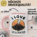 Vulkan Liebhaber Tasse Geschenk I Love Volcanoes Becher Rosa Trendation