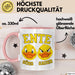 Quietscheente Tier Tasse Geschenk Lustige Geschenkidee Spruch Ente Süss Sauer Rosa Trendation