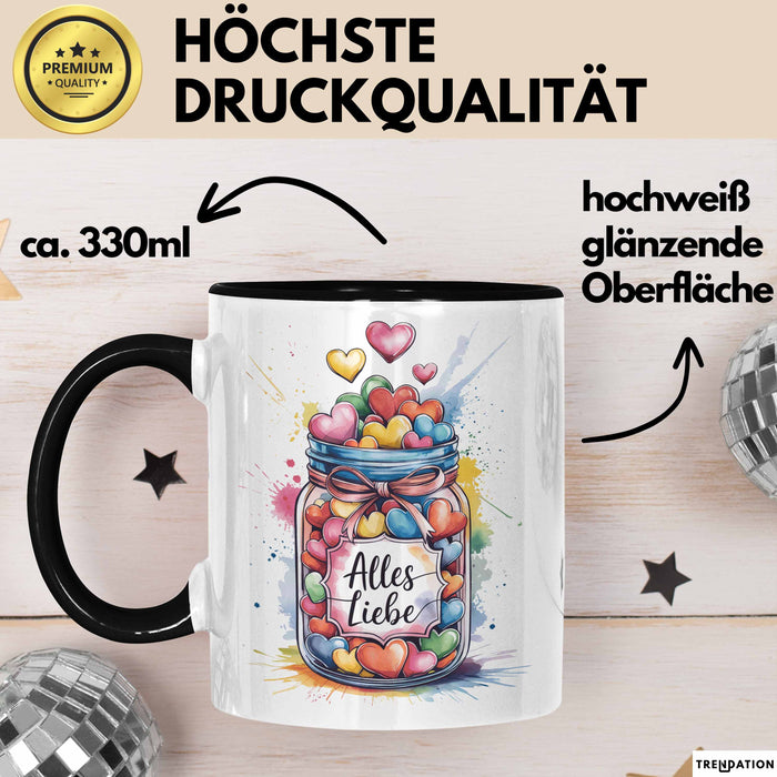 Liebe Romantisch Geburtstagsfeier Tasse Geschenk Lustige Geschenkidee Spruch Alles Liebe Trendation