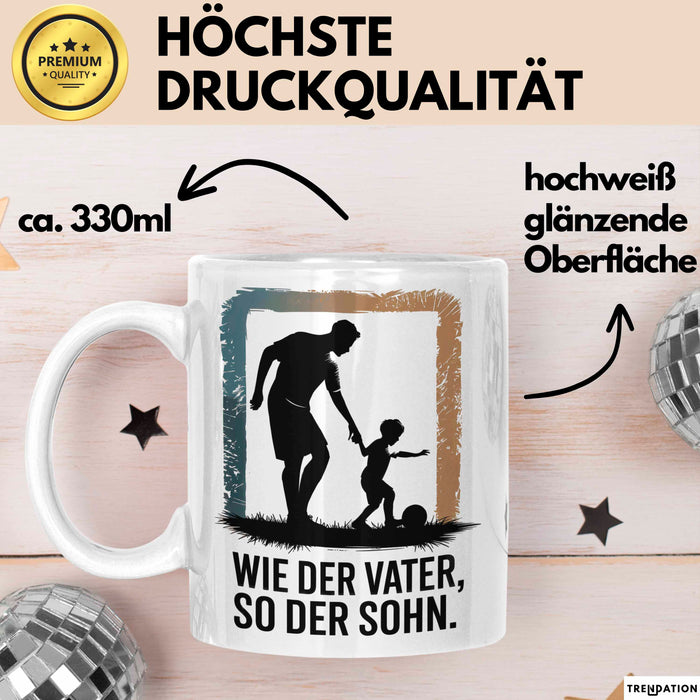 Papa Vatertag Vater Sohn Tasse Becher Geschenk Lustige Geschenkidee Spruch Wie Der Vater So Der Sohn Weiß Trendation