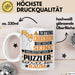 Puzzler Geschenk Tasse Lustiger Spruch Erheben Sie Sich Der Puzzler Betritt den Raum Weiß Trendation