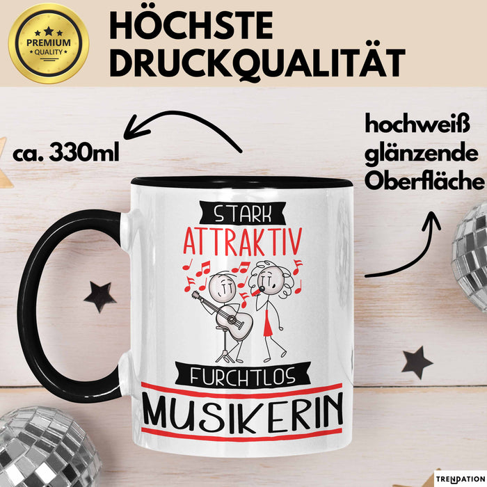 Musikerin Tasse Geschenk Becher Stark Attraktiv Furchtlos Musikerin Lustige Geschenkidee Trendation