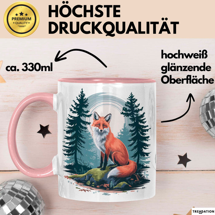 Fuchs Tierliebhaber Tasse Geschenk Lustige Geschenkidee Spruch Rosa Trendation