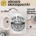 Lustiger Spruch Tasse Wer Nicht Mit Mir Auskommt Muss Eben Noch EIn Bisschen An Sich Arbeiten Kaffee-Becher Humor Weiß Trendation