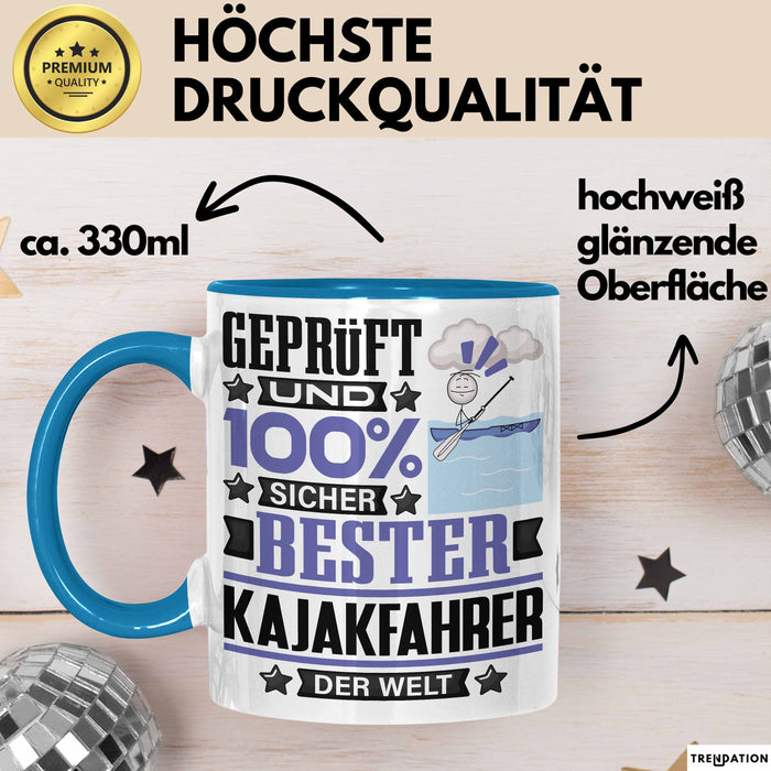 Kajakfahrer Geschenk Lustiger Spruch für Kajakfahrer Geschenkidee Bester Kajakfahrer Der Welt Blau Trendation