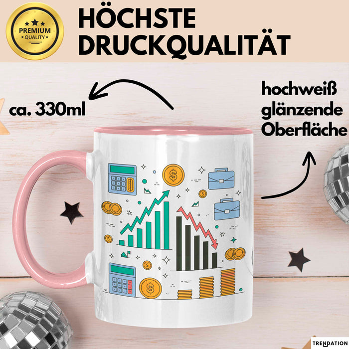 Ökonom Tasse Geschenkidee für Marktanalysten Rosa Trendation