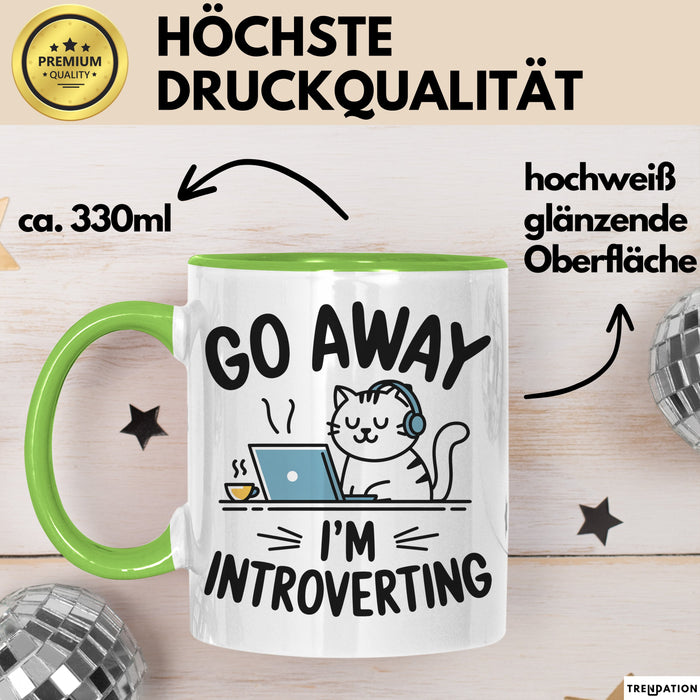 Introvert Tasse Geschenk Go Away I'm Introverting Geschenkidee Geburtstag Introvertierte