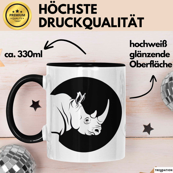 Nashorn Tasse Geschenk Lustige Geschenkidee Spruch Schwarz Trendation