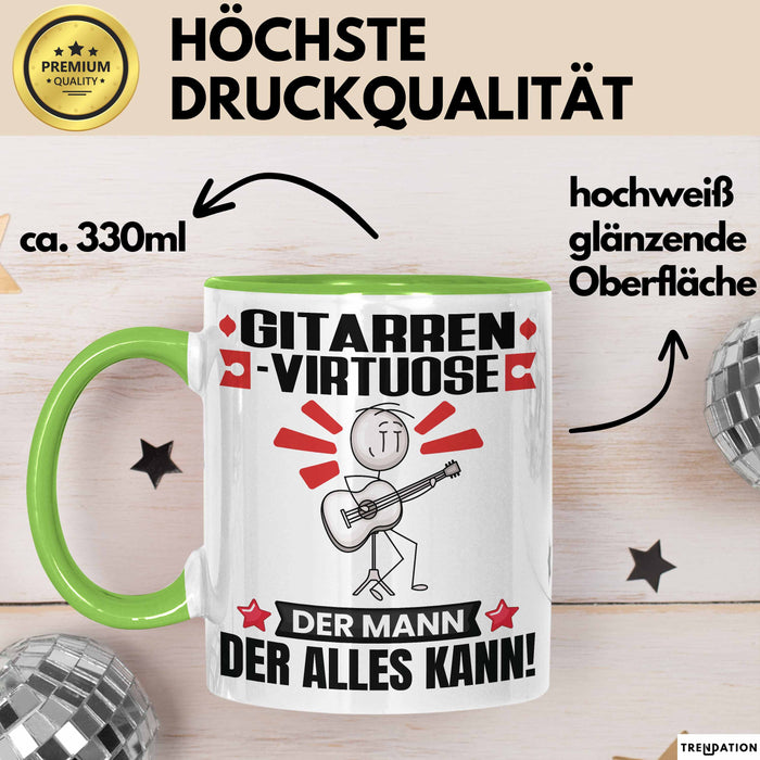 Gitarrenvirtuose Tasse Geschenk für Gitarrenvirtuose Der Mann Der Alles Kann Geschenkidee zum Geburtstag Grün Trendation