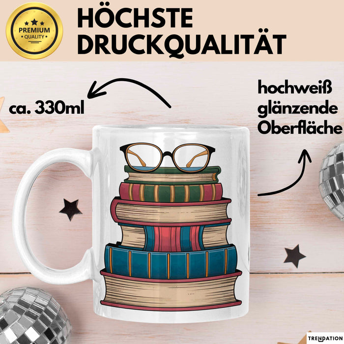 Bibliothekar Tasse Geschenkidee für Bücherliebhaber Weiß Trendation