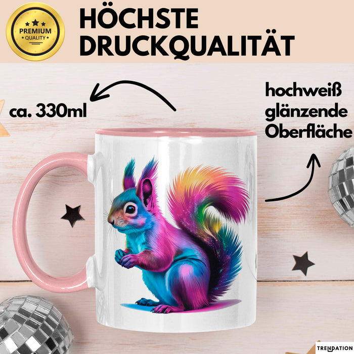 Eichhörnchen Tierliebhaber Tasse Geschenk Lustige Geschenkidee Spruch Rosa Trendation