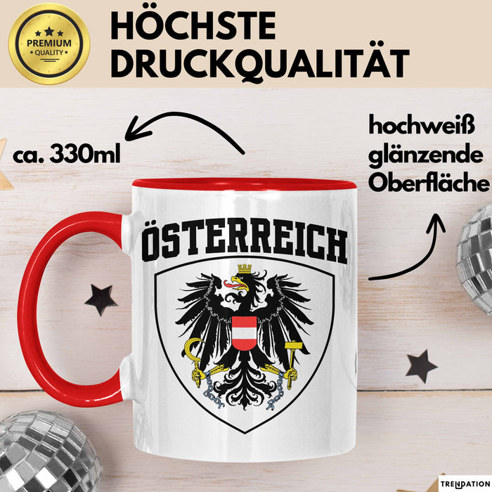 Österreich Tasse Geschenk Flagge Austria Rot Trendation