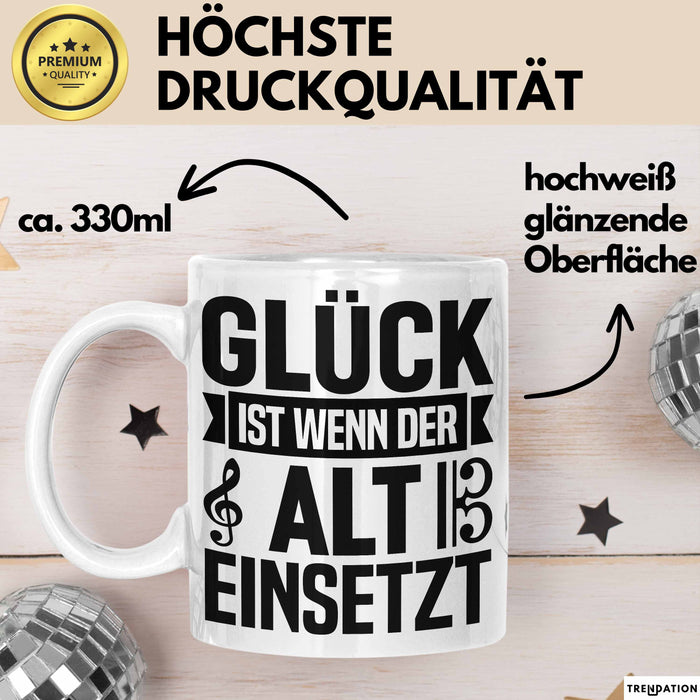 Glück Wenn Alt Einsetzt Chor Chorprobe Singen Sänger Musiker Tasse Weiß Trendation