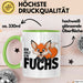 Fuchs Tierliebhaber Tasse Geschenk Lustige Geschenkidee Spruch Bin Halt Ein Fuchs Grün Trendation