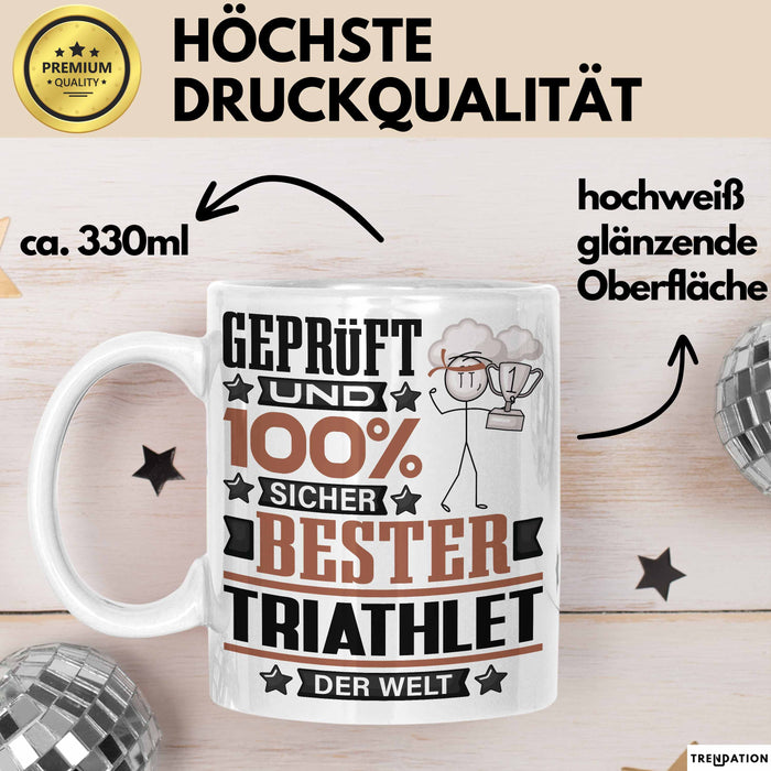 Triathlet Geschenk Lustiger Spruch für Triathlet Geschenkidee Bester Triathlet Der Welt Weiß Trendation
