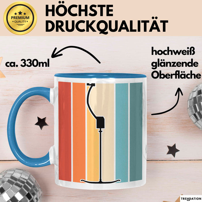 Ski Tasse Geschenk Grafik Skilift Becher Blau Trendation