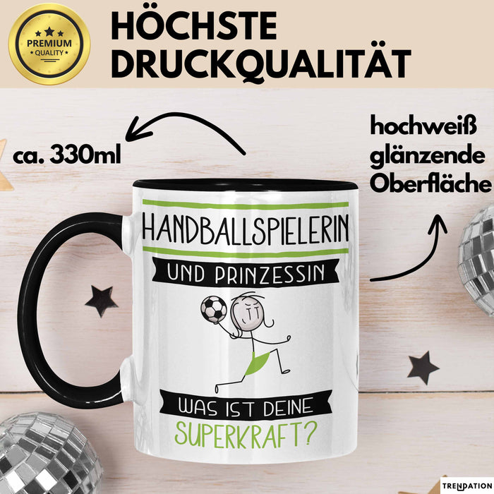 Handballspielerin Und Prinzessin Tasse Geschenk Für Eine Handballspielerin Geburtstag Was Ist Deine Superkraft Trendation