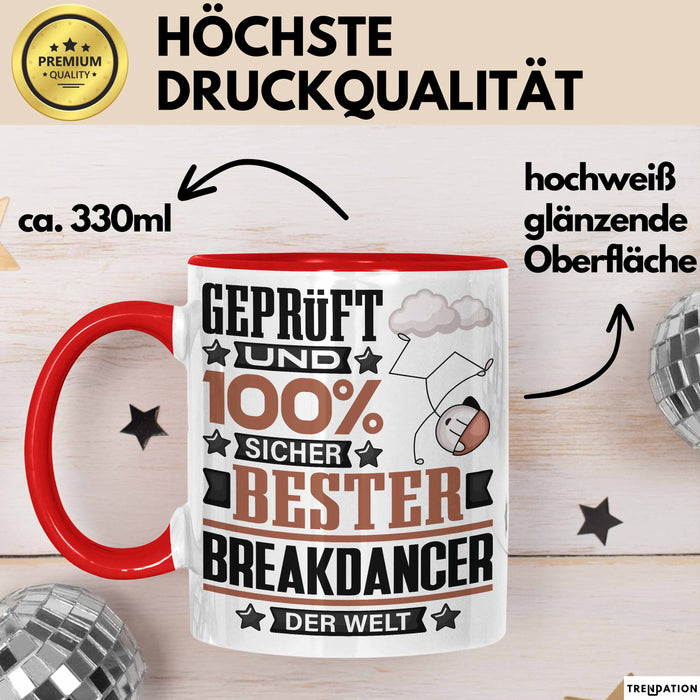 Breakdancer Geschenk Lustiger Spruch für Breakdancer Geschenkidee Bester Breakdancer Der Welt Rot Trendation