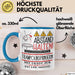 Trampolinspringerin Tasse Geschenk Lustig Abstand Halten Hochleistungs-Trampolinspringerin Mit Drang Zur Perfektion Bei Der Arbeit Blau Trendation