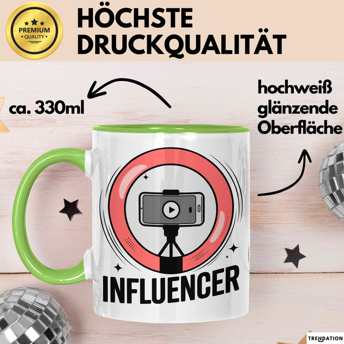 Influencer Tasse Geschenkidee für Content Creator Fans Grün Trendation