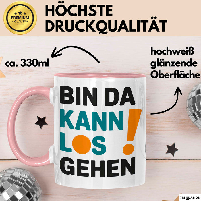 Bürokollege Tasse Geschenk Lustige Geschenkidee Spruch Bin Da Kann Los Gehen Rosa Trendation
