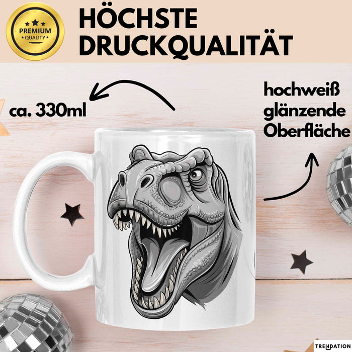 Dinosaurier Tier Tasse Geschenk Lustige Geschenkidee Spruch Weiß Trendation