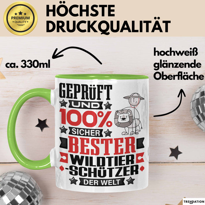 Wildtierschützer Geschenk Lustiger Spruch für Wildtierschützer Geschenkidee Bester Wildtierschützer Der Welt Grün Trendation
