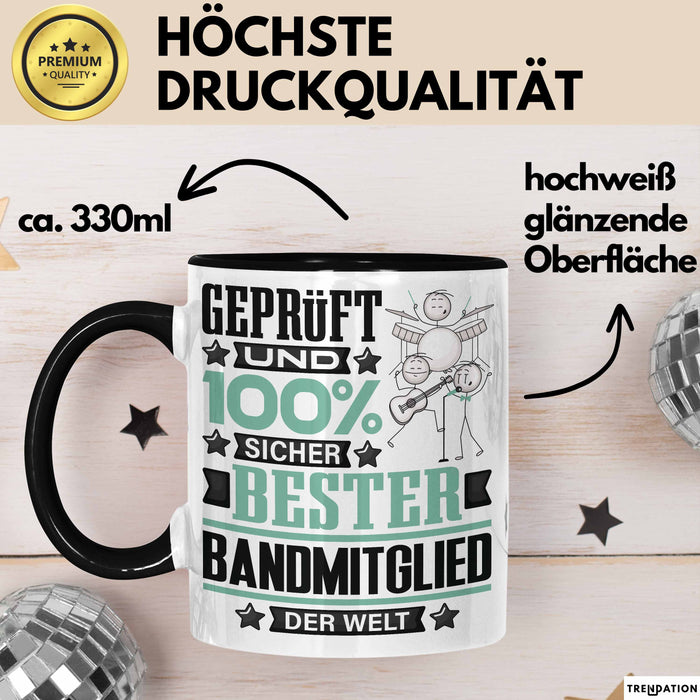 Bandmitglied Geschenk Lustiger Spruch für Bandmitglied Geschenkidee Bester Bandmitglied Der Welt Schwarz Trendation