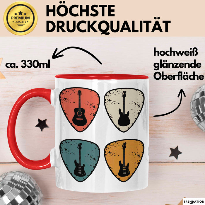 Gitarre Musikliebhaber Musiker Gitarrist Tasse Geschenk Lustige Geschenkidee Spruch Rot Trendation