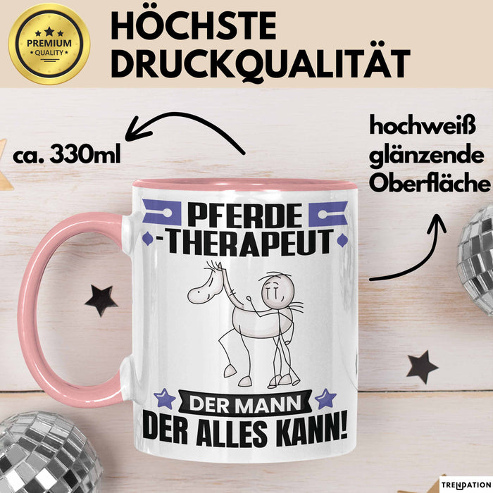 Pferdetherapeut Tasse Geschenk für Pferdetherapeut Der Mann Der Alles Kann Geschenkidee zum Geburtstag Rosa Trendation