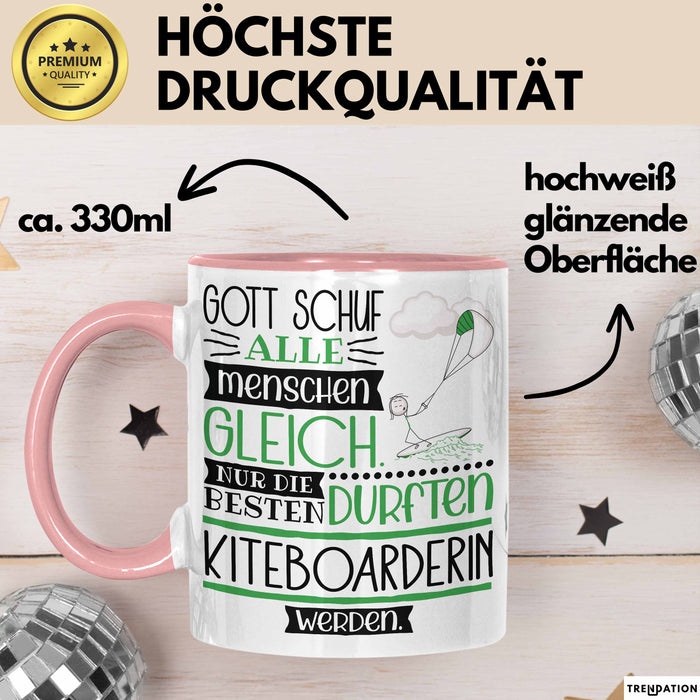 Kiteboarderin Geschenk Becher Tasse Gott Schuf Alle Menschen Gleich Nur Die Besten Durfeten Kiteboarderin Werden Geschenkidee Lustig Rosa Trendation