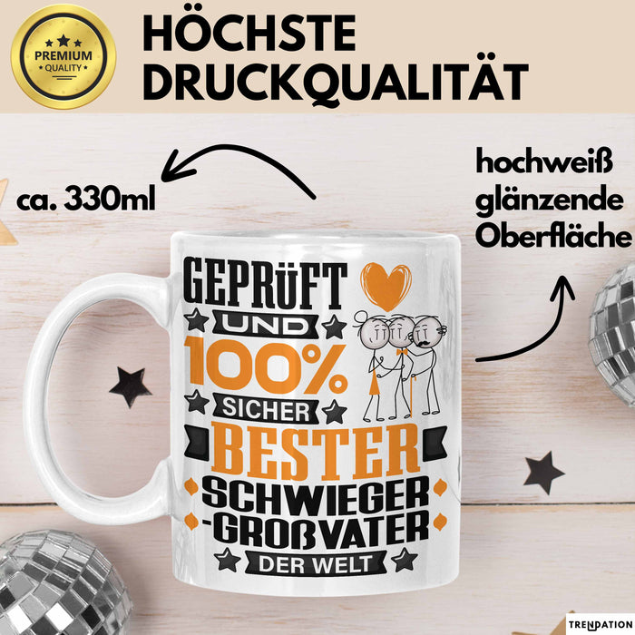 Schwiegergroßvater Geschenk Lustiger Spruch für Schwiegergroßvater Geschenkidee Bester Schwiegergroßvater Der Welt Weiß Trendation