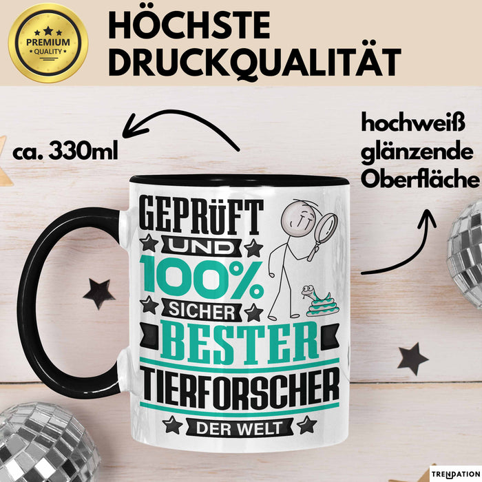 Tierforscher Geschenk Lustiger Spruch für Tierforscher Geschenkidee Bester Tierforscher Der Welt Schwarz Trendation