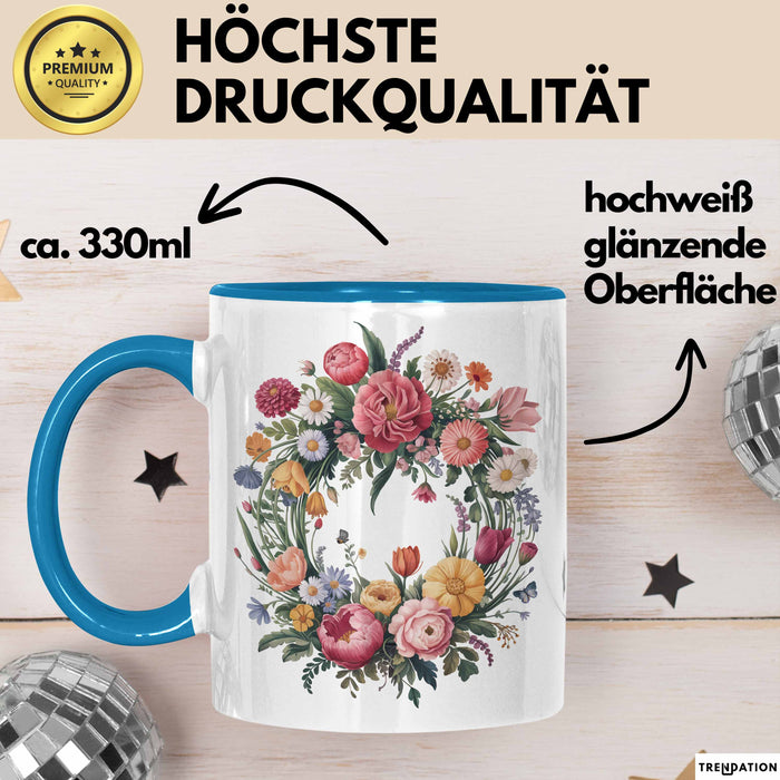 Florist Tasse Geschenkidee für Blumenliebhaber Spruch Blau Trendation