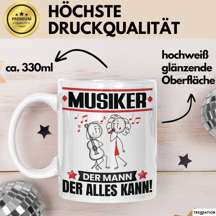 Musiker Tasse Geschenk für Musiker Der Mann Der Alles Kann Geschenkidee zum Geburtstag Weiß Trendation