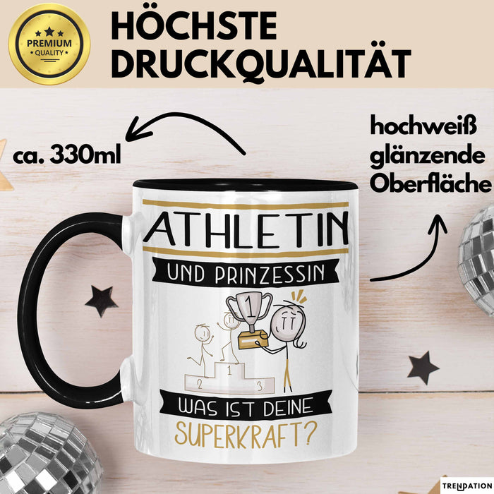 Athletin Und Prinzessin Tasse Geschenk Für Eine Athletin Geburtstag Was Ist Deine Superkraft Trendation