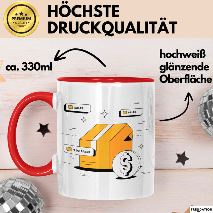 Shopify Verkäufer Tasse Geschenk Lustige Geschenkidee Spruch Für Online Shop Besitzer Rot Trendation