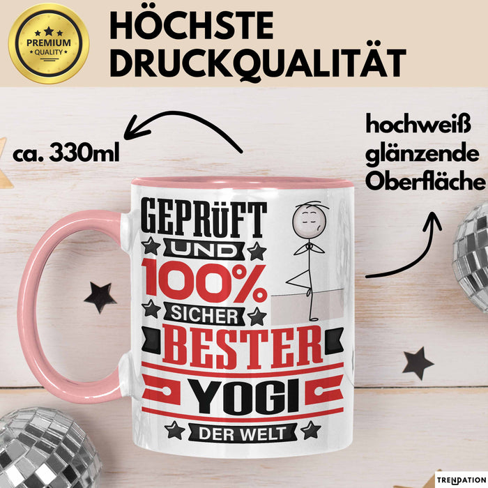 Yogi Geschenk Lustiger Spruch für Yogi Geschenkidee Bester Yogi Der Welt Rosa Trendation