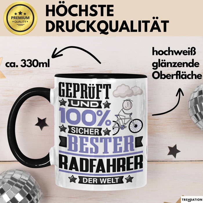 Radfahrer Geschenk Lustiger Spruch für Radfahrer Geschenkidee Bester Radfahrer Der Welt Schwarz Trendation