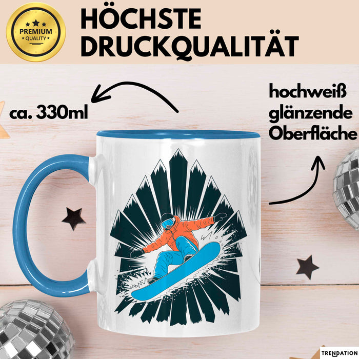 Snowboarder Tasse Geschenk Lustige Geschenkidee Spruch Für Berg Fahrer Blau Trendation