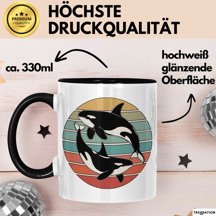 Wal Tier Tasse Geschenk Lustige Geschenkidee Spruch Schwarz Trendation